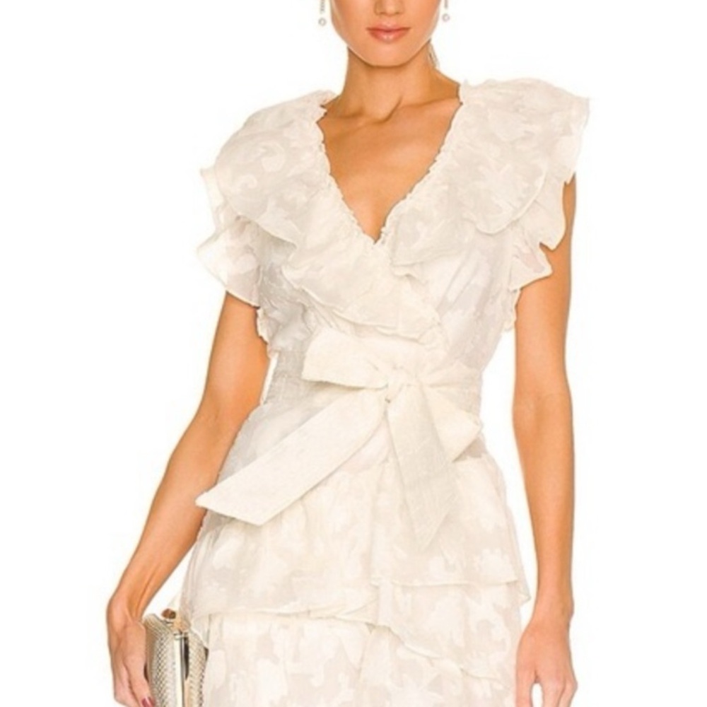 Veronica Beard MAHITA DRESS ECRU SILK/COTTON SIZE 8 NWT